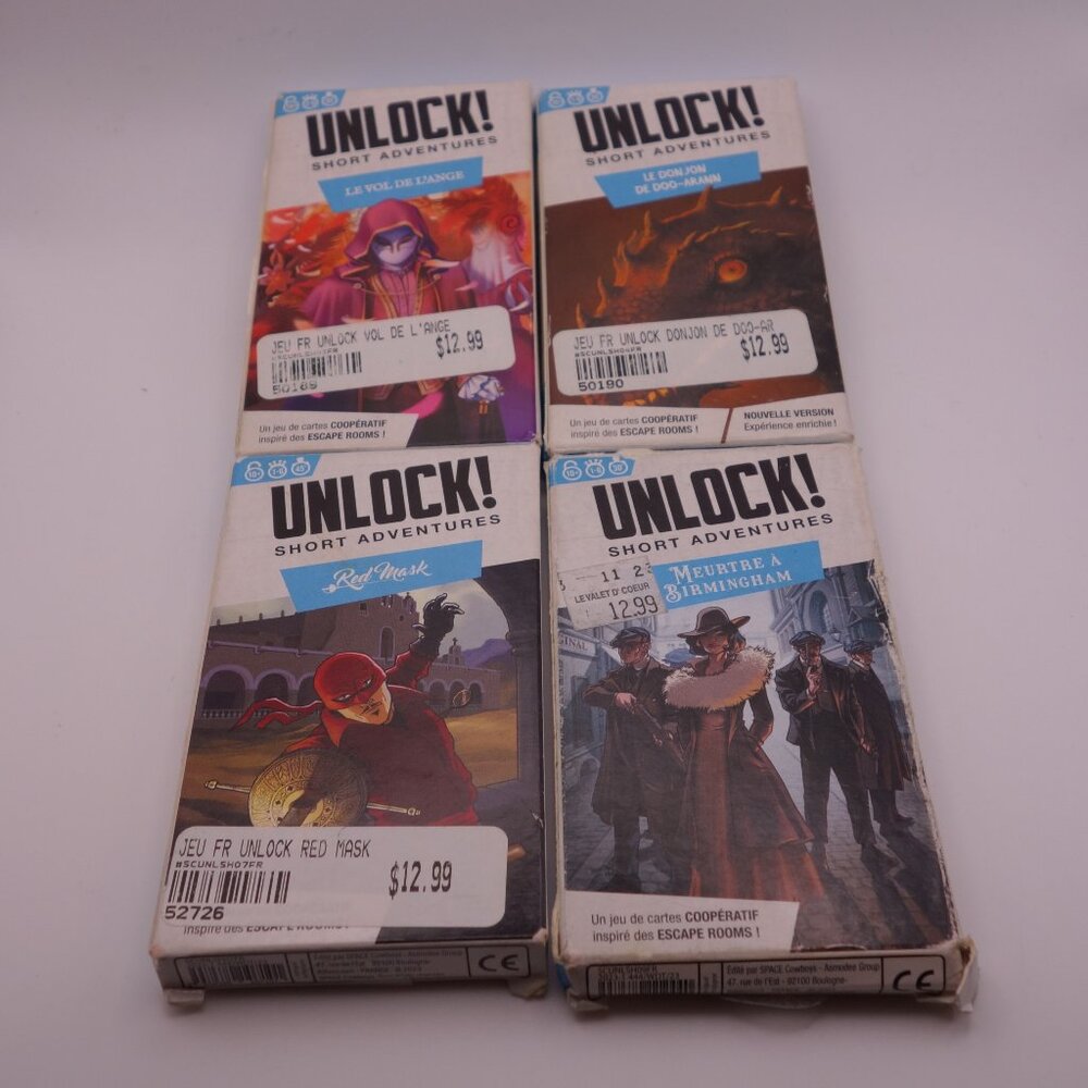 Set of Four(4) Unlock! Short Adventures includes #3, #4, #7 and #9(French Cards)